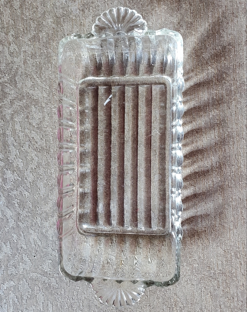 1960's Vintage Ribbed Handled Celery Plate